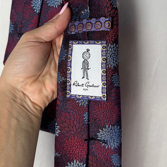 Robert Graham Red & Blue Silk Tie - Picture 6 of 14